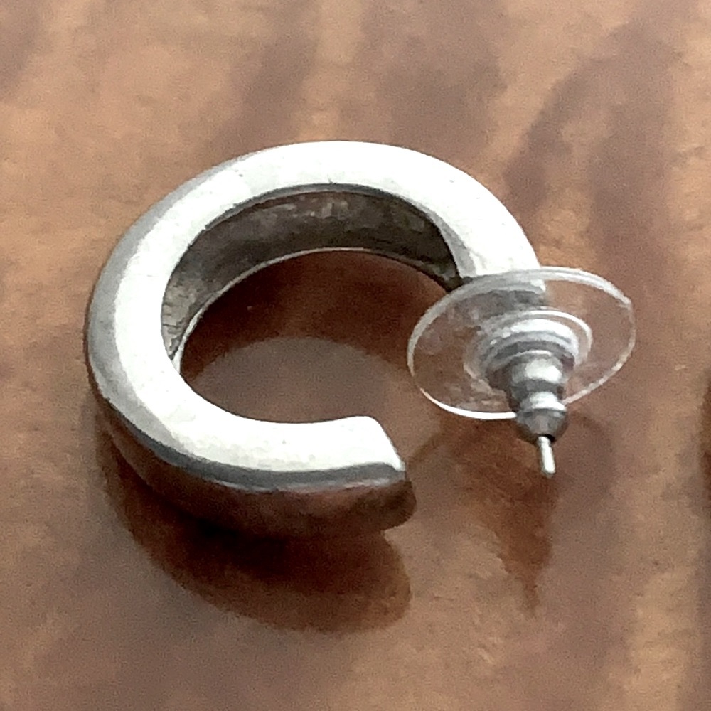 Solid Sterling Silver Hoop Earrings - image 5